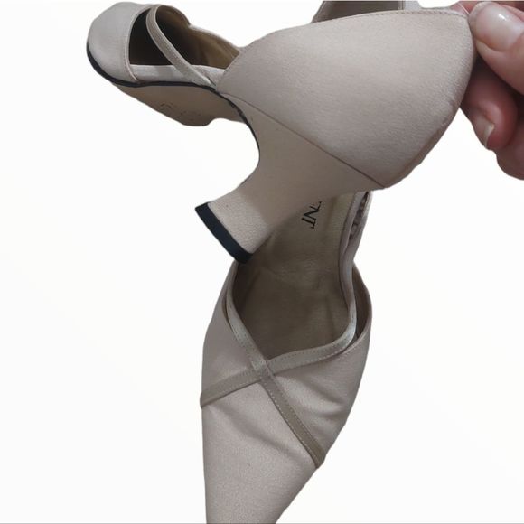 YVES Saint Laurent Satin Champagne Kitten Heels Wedding - Picture 9 of 14